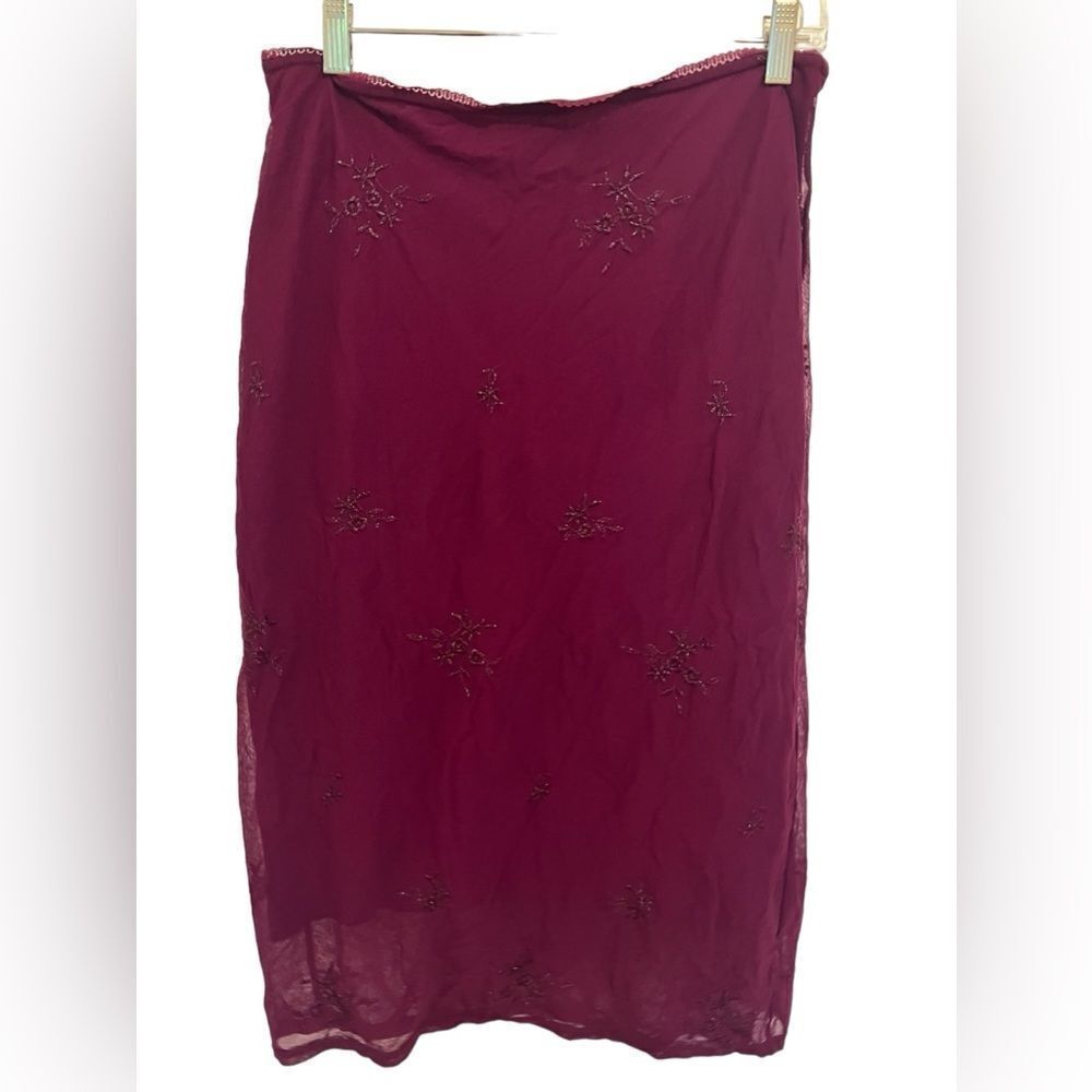 Vintage Chiffon midi skirt with beading details